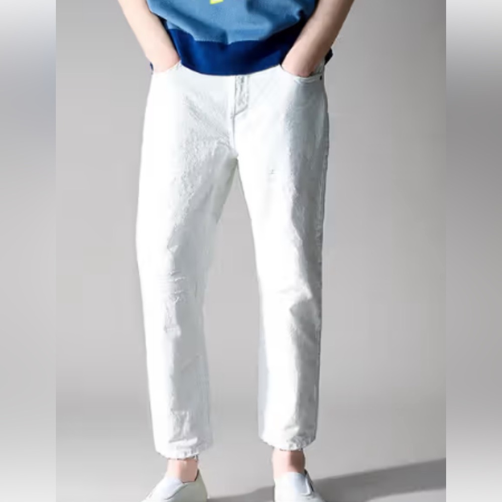 Zara White Men’s Straight-Leg Jeans